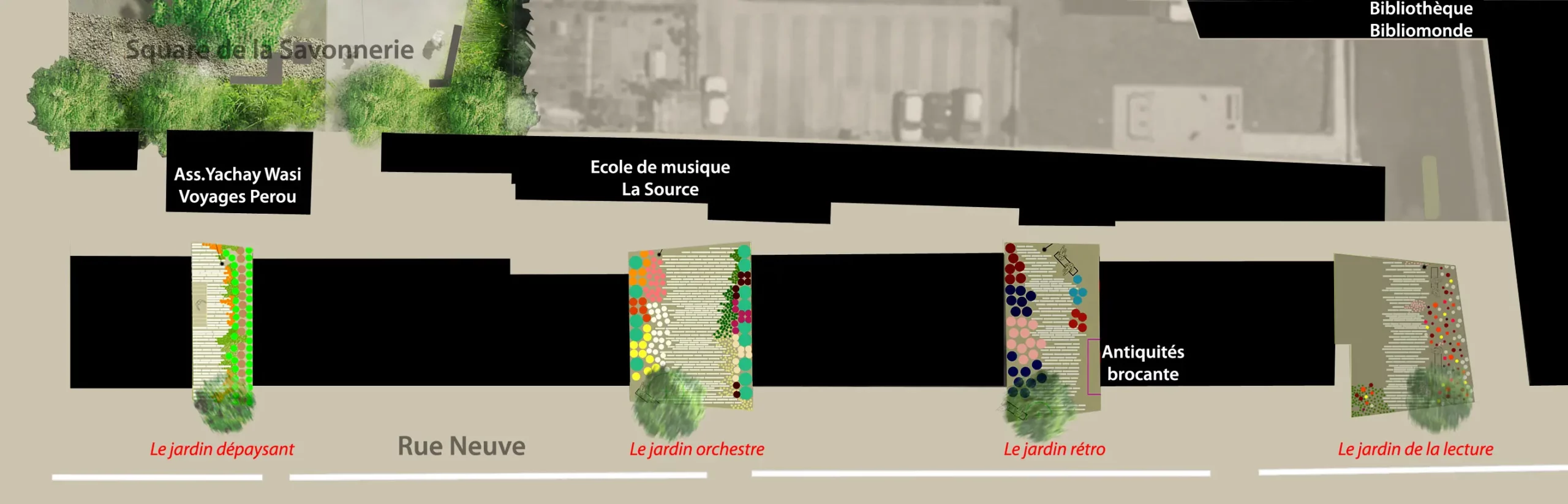 Plan des 4 jardins